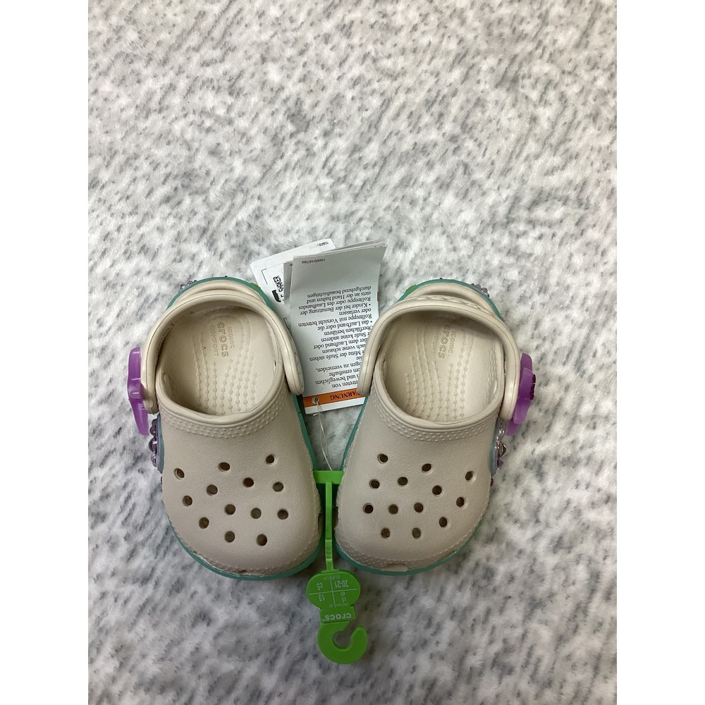 Crocs Classic Sea Sparkle Shaker Clogs Toddler Size C5 Frappe Teal 213274-2CM